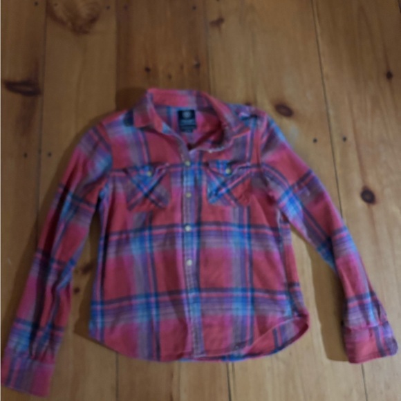 American Eagle Favorite Fit Plaid Flannel Shirt Medium 100% Cotton - Picture 8 of 9